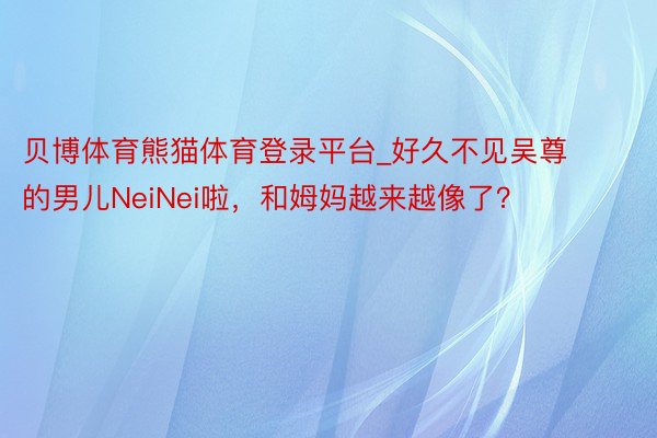 贝博体育熊猫体育登录平台_好久不见吴尊的男儿NeiNei啦，和姆妈越来越像了？